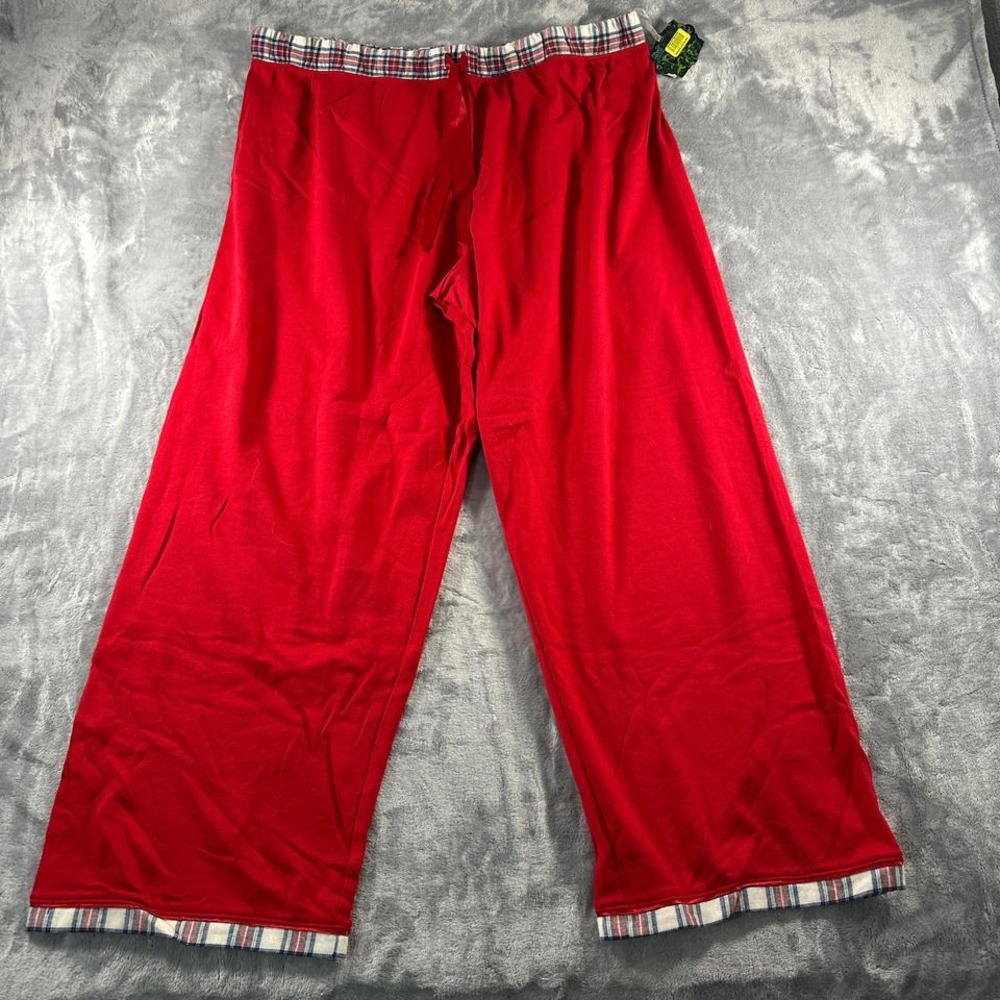 Red and white plaid‎ flannel pajama pants
